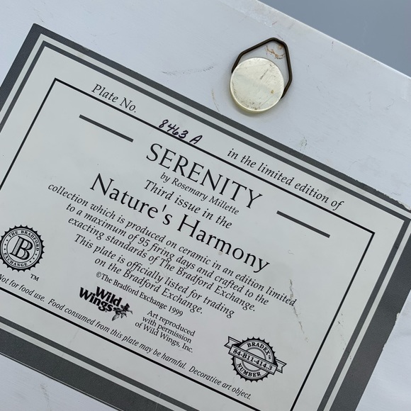 The Bradford 8463 A Serenity by Rosemary Millet wild wings - Picture 3 of 4